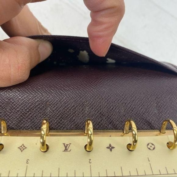 Authentic Louis Vuitton Wallet Agenda Diary Cover Taiga LV Vintage - Picture 9 of 11